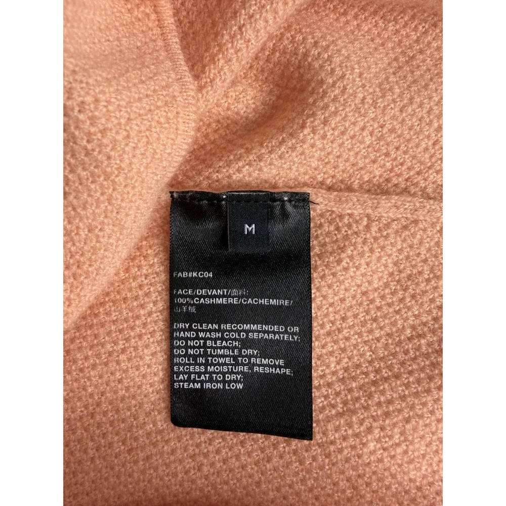 Lafayette 148 New York Peach 100% Cashmere Honeycomb Knit Sweater Size M KC04 - Picture 4 of 6